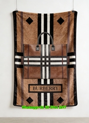 Burberry Plaid Flannel Throw Blanket for Sofa & Wall Decor B087